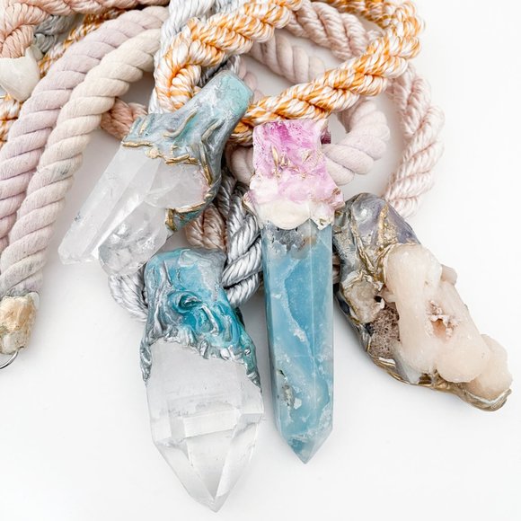 Adina Mills Extra Large Rope Necklace with Crystal Point Pendant - Picture 10 of 10